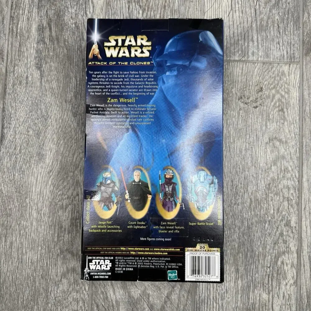 Star Wars Episode II Attack Of The Clones ZAM WESELL 12” action figure 2002